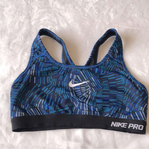 Nike Pro Classic Sports Bra.    Blue/Black
Size Medium - Picture 1 of 5